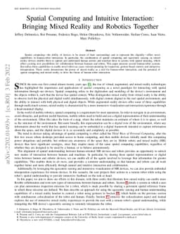 Spatial Computing and Intuitive Interaction: Bringing Mixed Reality and
  Robotics Together