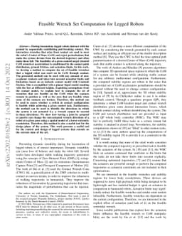 Feasible Wrench Set Computation for Legged Robots