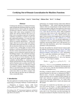 Certifying Out-of-Domain Generalization for Blackbox Functions