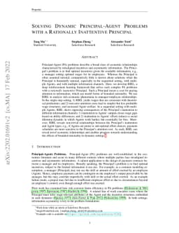 Solving Dynamic Principal-Agent Problems with a Rationally Inattentive
  Principal