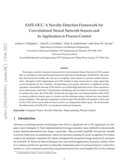 SAFE-OCC: A Novelty Detection Framework for Convolutional Neural Network
  Sensors and its Application in Process Control