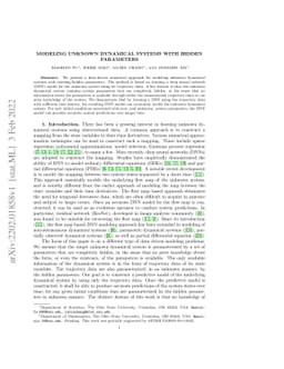 Modeling unknown dynamical systems with hidden parameters