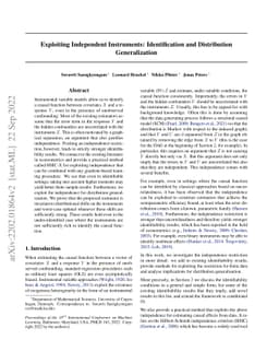 Exploiting Independent Instruments: Identification and Distribution
  Generalization