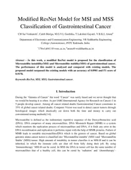 Modified ResNet Model for MSI and MSS Classification of Gastrointestinal
  Cancer