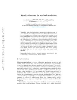 Quality-diversity for aesthetic evolution