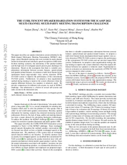 The CUHK-TENCENT speaker diarization system for the ICASSP 2022
  multi-channel multi-party meeting transcription challenge