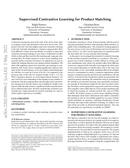 Supervised Contrastive Learning for Product Matching