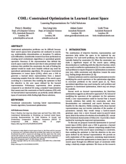 COIL: Constrained Optimization in Learned Latent Space: Learning
  Representations for Valid Solutions