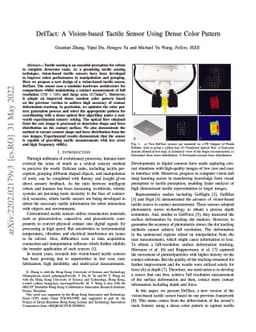 DelTact: A Vision-based Tactile Sensor Using Dense Color Pattern