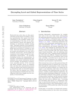 Decoupling Local and Global Representations of Time Series