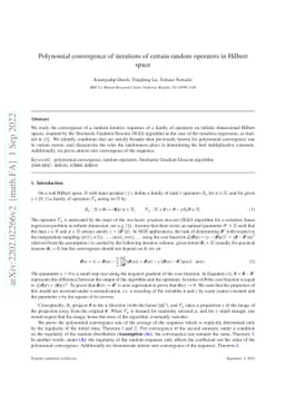 Polynomial convergence of iterations of certain random operators in
  Hilbert space