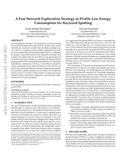 A Fast Network Exploration Strategy to Profile Low Energy Consumption
  for Keyword Spotting