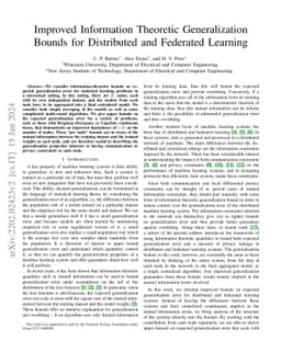 Improved Information Theoretic Generalization Bounds for Distributed and
  Federated Learning