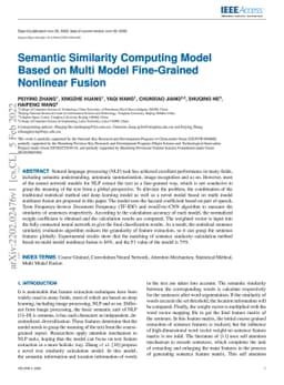 Semantic Similarity Computing Model Based on Multi Model Fine-Grained
  Nonlinear Fusion
