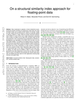 DSSIM: a structural similarity index for floating-point data
