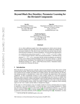 Beyond Black Box Densities: Parameter Learning for the Deviated
  Components