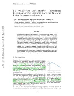 No Parameters Left Behind: Sensitivity Guided Adaptive Learning Rate for
  Training Large Transformer Models