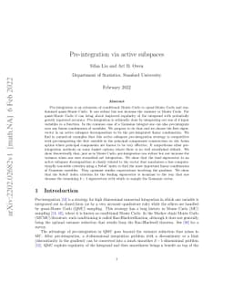 Pre-integration via Active Subspaces