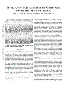 Energy-Aware Edge Association for Cluster-based Personalized Federated
  Learning
