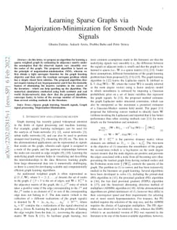 Learning Sparse Graphs via Majorization-Minimization for Smooth Node
  Signals