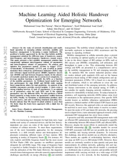 Machine Learning Aided Holistic Handover Optimization for Emerging
  Networks
