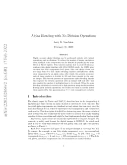 Alpha Blending with No Division Operations
