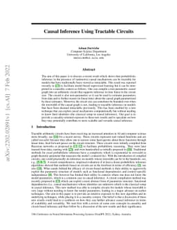Causal Inference Using Tractable Circuits