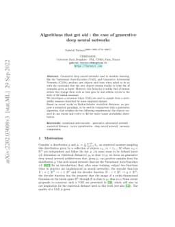 Algorithms that get old : the case of generative deep neural networks