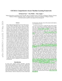 CECILIA: Comprehensive Secure Machine Learning Framework