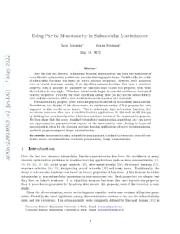 Using Partial Monotonicity in Submodular Maximization