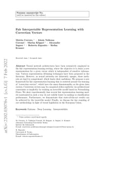 Fair Interpretable Representation Learning with Correction Vectors