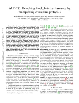 ALDER: Unlocking blockchain performance by multiplexing consensus
  protocols
