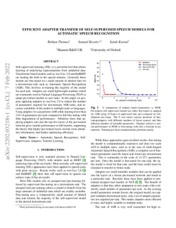 Efficient Adapter Transfer of Self-Supervised Speech Models for
  Automatic Speech Recognition