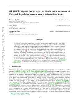 HERMES: Hybrid Error-corrector Model with inclusion of External Signals
  for nonstationary fashion time series