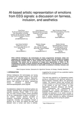 AI-based artistic representation of emotions from EEG signals: a
  discussion on fairness, inclusion, and aesthetics