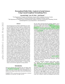 Personalized Public Policy Analysis in Social Sciences using
  Causal-Graphical Normalizing Flows