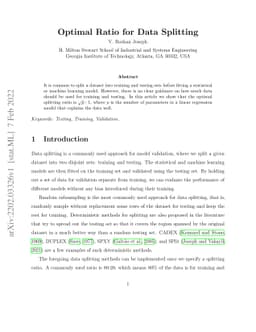 Optimal Ratio for Data Splitting