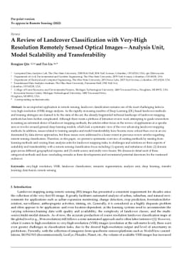 A Review of Landcover Classification with Very-High Resolution Remotely
  Sensed Optical Images-Analysis Unit,Model Scalability and Transferability