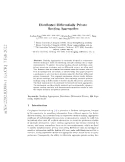 Distributed Differentially Private Ranking Aggregation