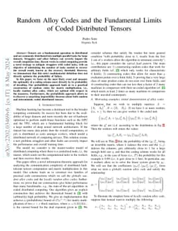 Random Alloy Codes and the Fundamental Limits of Coded Distributed
  Tensors