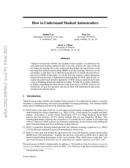 How to Understand Masked Autoencoders