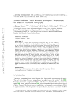 A Survey of Breast Cancer Screening Techniques: Thermography and
  Electrical Impedance Tomography
