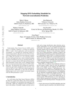 Mapping DNN Embedding Manifolds for Network Generalization Prediction