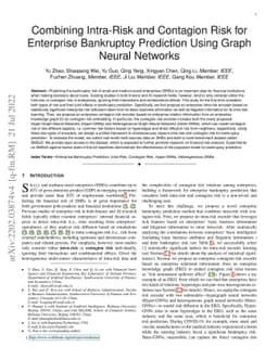 Combining Intra-Risk and Contagion Risk for Enterprise Bankruptcy
  Prediction Using Graph Neural Networks