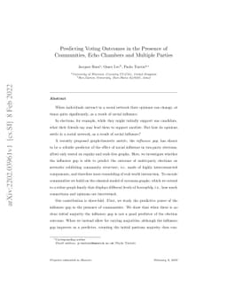 Predicting Voting Outcomes in the Presence of Communities, Echo Chambers
  and Multiple Parties