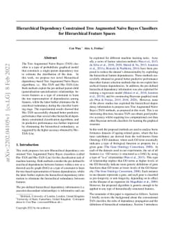 Hierarchical Dependency Constrained Tree Augmented Naive Bayes
  Classifiers for Hierarchical Feature Spaces
