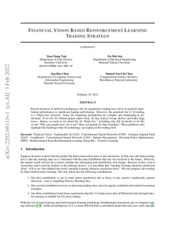 Financial Vision Based Reinforcement Learning Trading Strategy