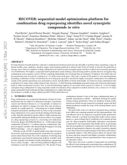 RECOVER: sequential model optimization platform for combination drug
  repurposing identifies novel synergistic compounds in vitro