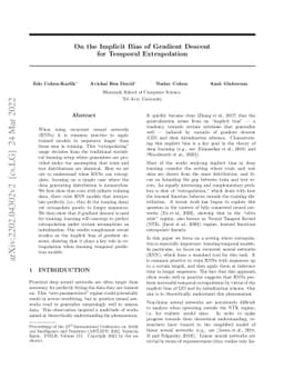On the Implicit Bias of Gradient Descent for Temporal Extrapolation