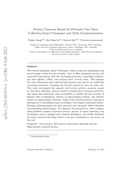 Privacy Concerns Raised by Pervasive User Data Collection From
  Cyberspace and Their Countermeasures